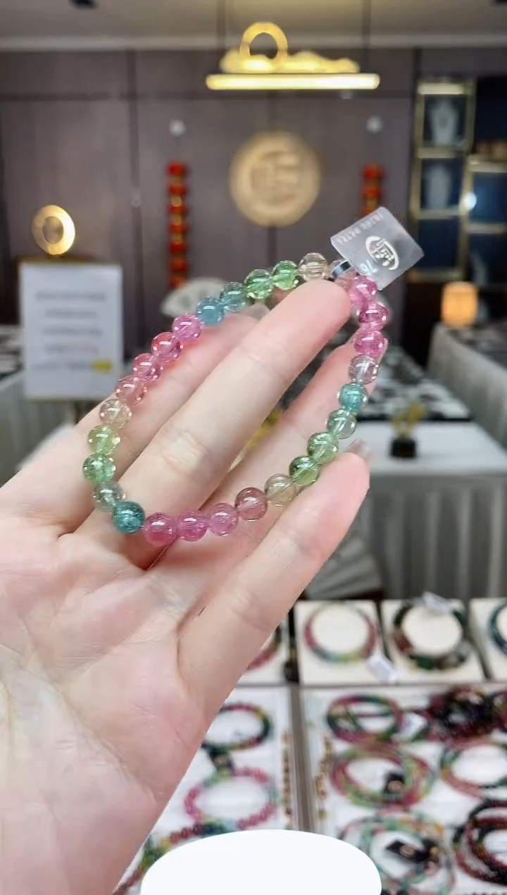 【闪购商品】碧玺单圈手串6mm+未镶嵌一物一证dan