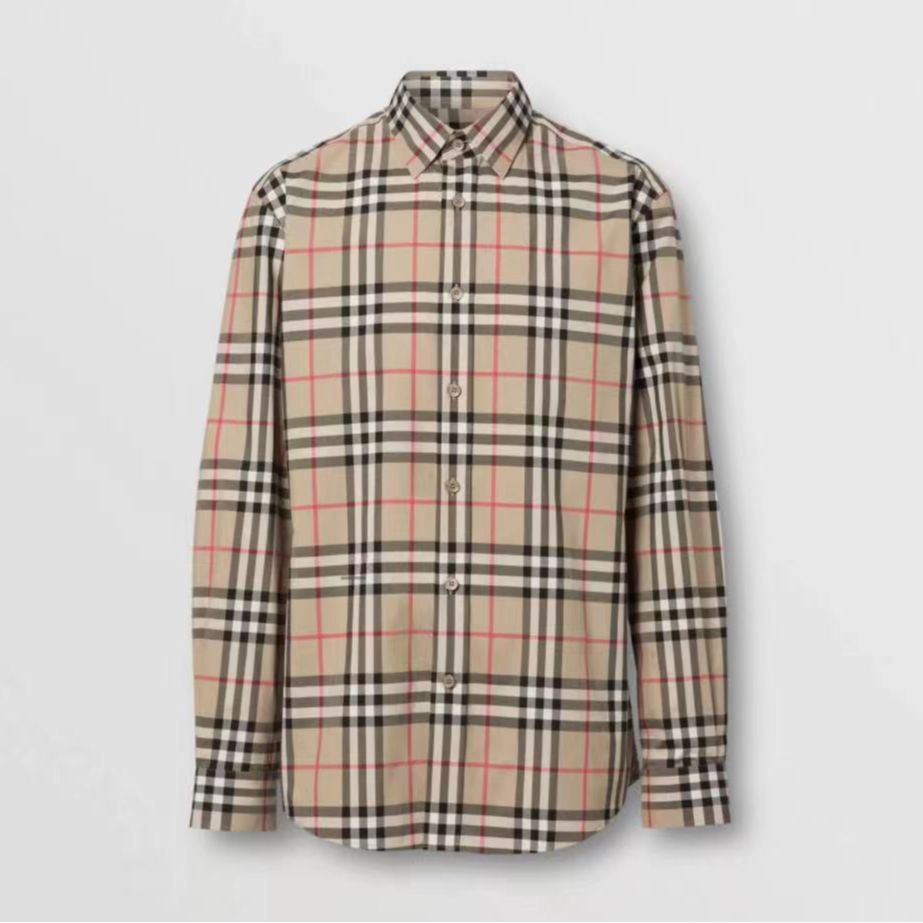 全新未使用 BURBERRY/博柏利 小花佳珊 经典格纹 长袖衬衣 