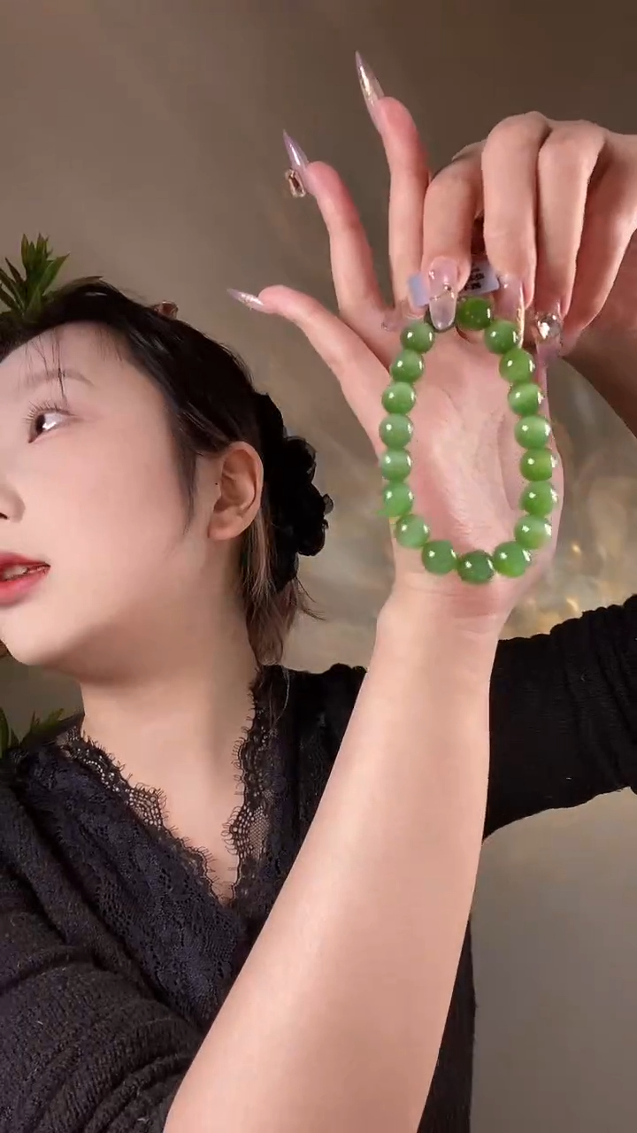 【闪购商品】和田玉（碧玉）手串未镶嵌10mm猫眼手串