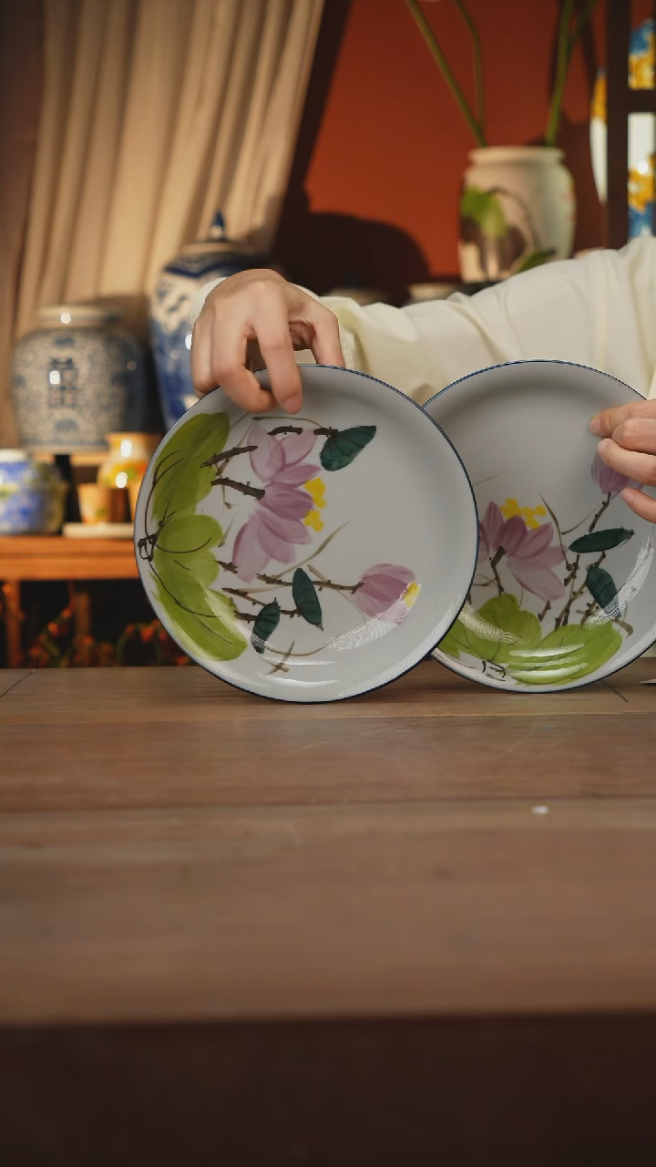 现代 景德镇设计师釉下手绘陶瓷餐具