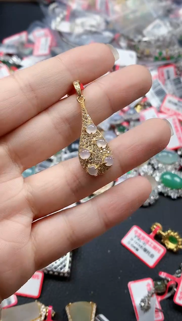 银S925镶嵌戒指翡翠天然A货缅甸翡翠