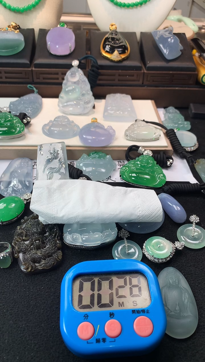 未镶嵌定制翡翠后***～  S毛货不退不换