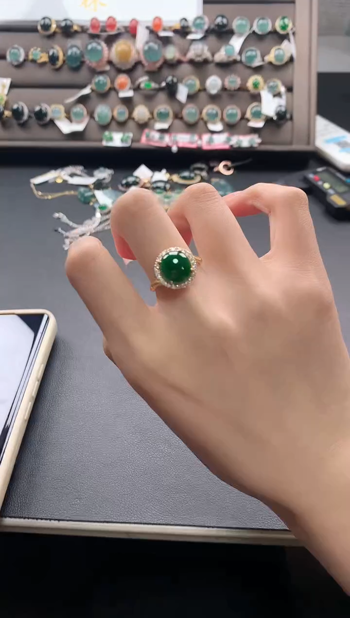 【闪购商品】翡翠戒指银S925镶嵌131313