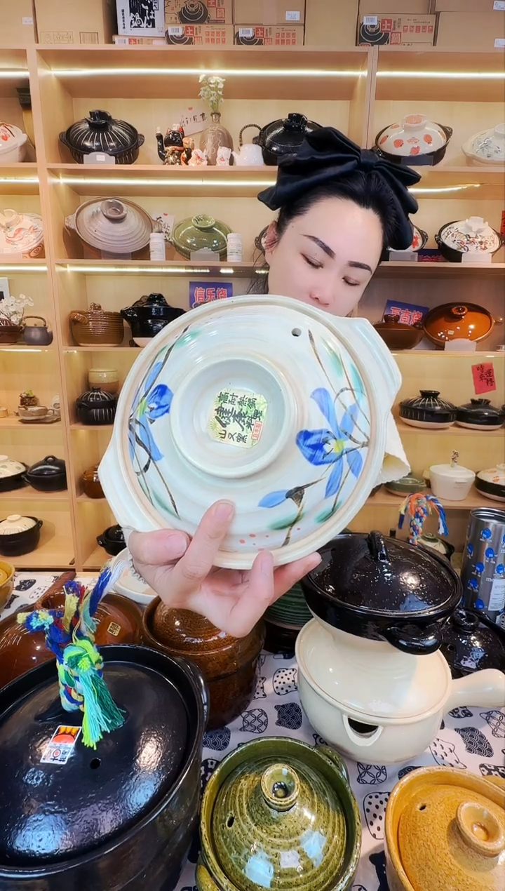 日本进口万古烧蓝花6号