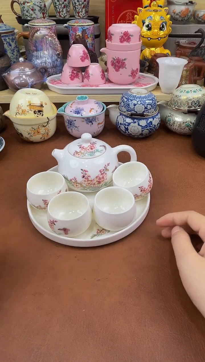 陶瓷茶具摆件旅行套组