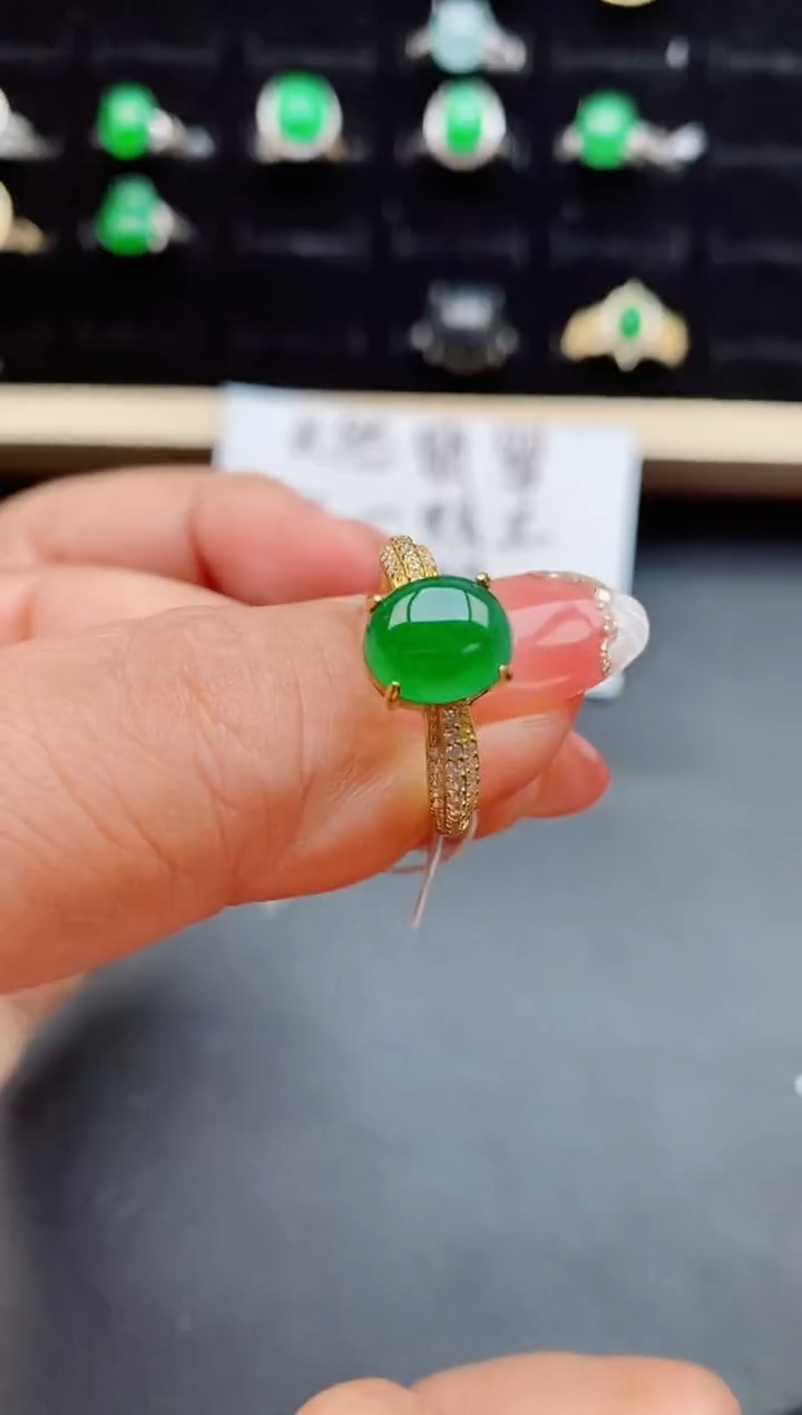 【闪购商品】翡翠戒指银S925镶嵌50850