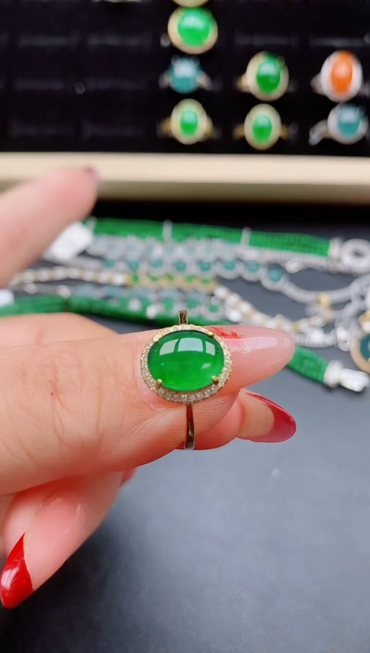 【闪购商品】翡翠戒指银S925镶嵌580550