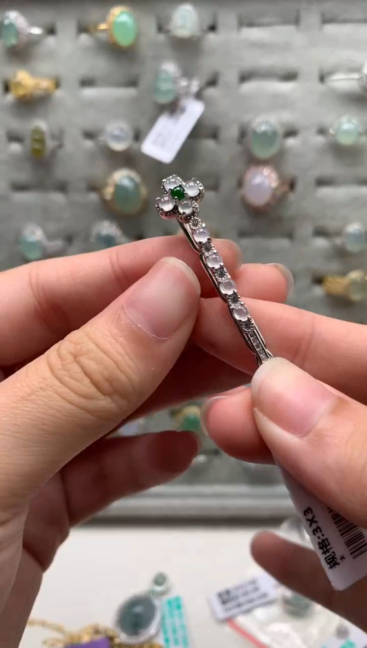 银S925镶嵌戒指翡翠吊坠12