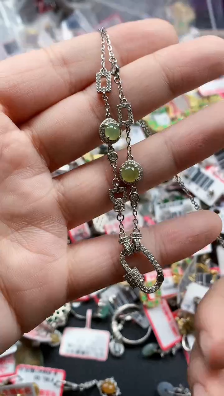 银S925镶嵌戒指翡翠天然A货缅甸翡翠