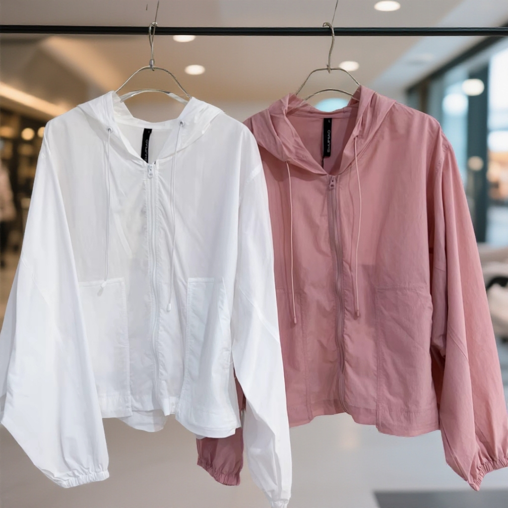 水淼2026春韩版连帽短款轻薄透气户外机能感外套2409