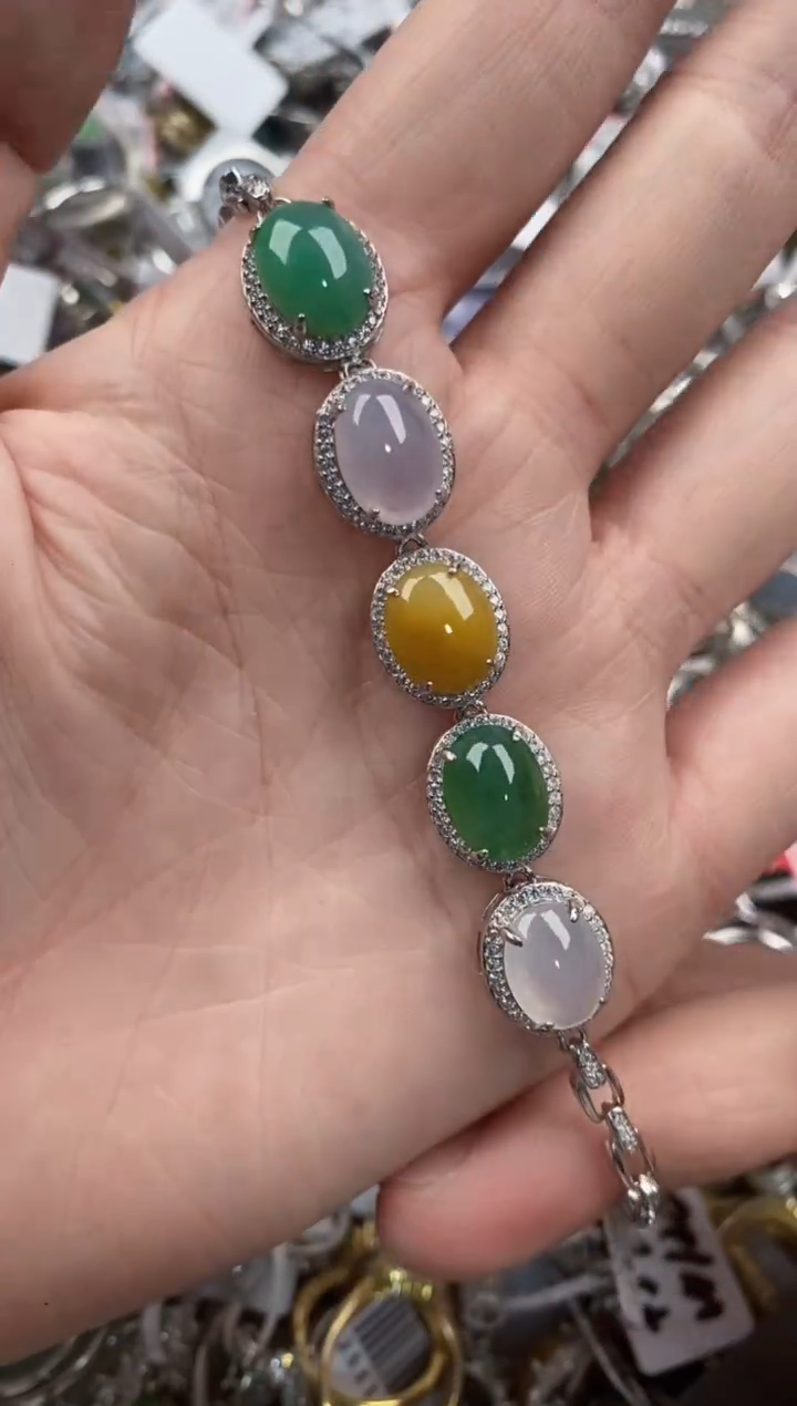 银S925镶嵌戒指翡翠555      8