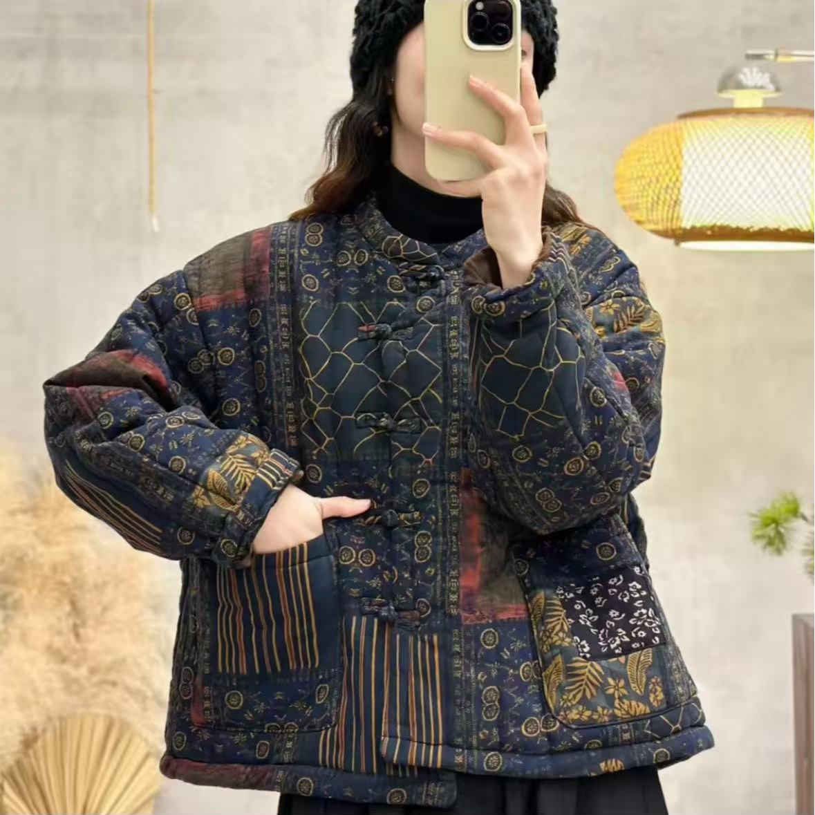 秋冬新款复古百搭宽松棉服(90-150斤)