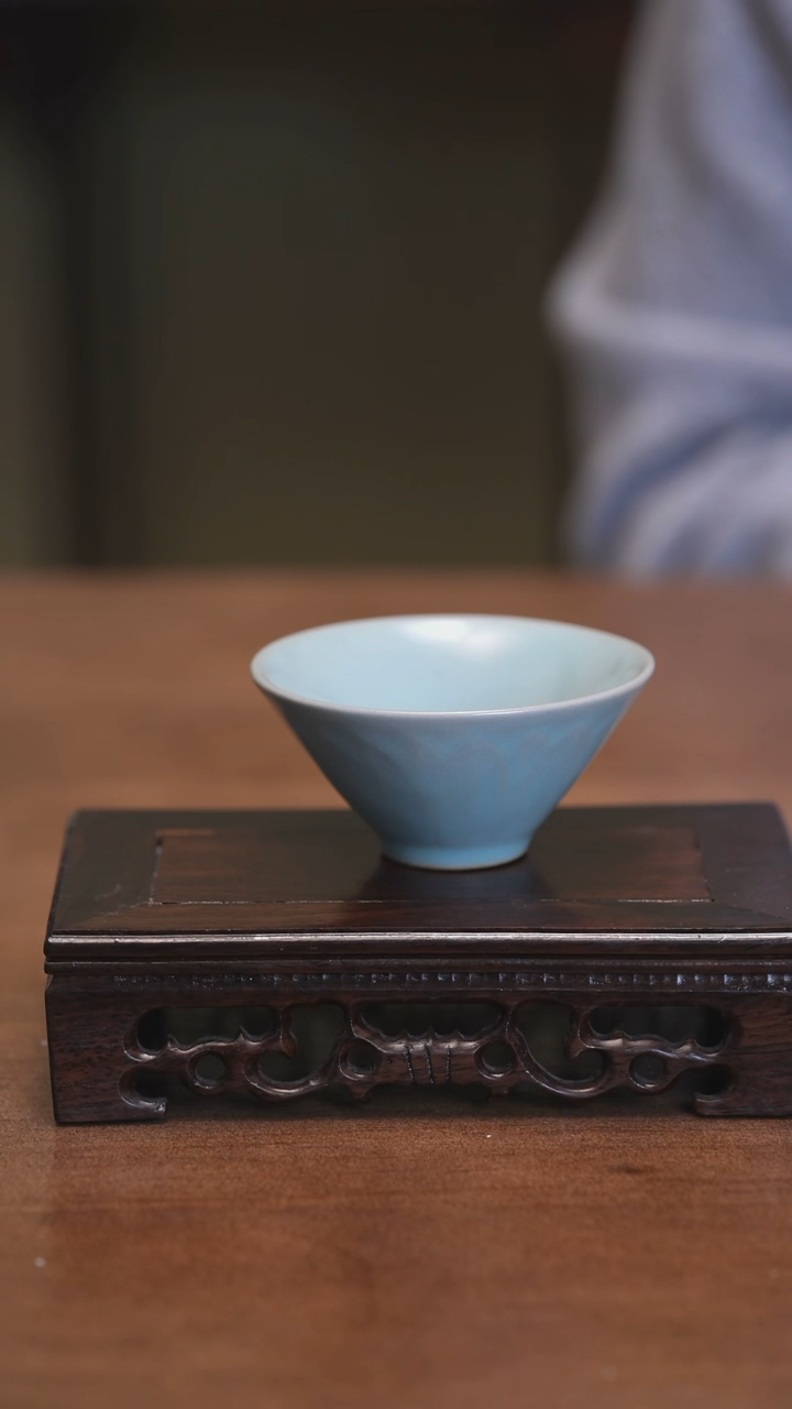 【闪购商品】Y宝丰宋官窑原产地汝瓷斗笠杯（微瑕）