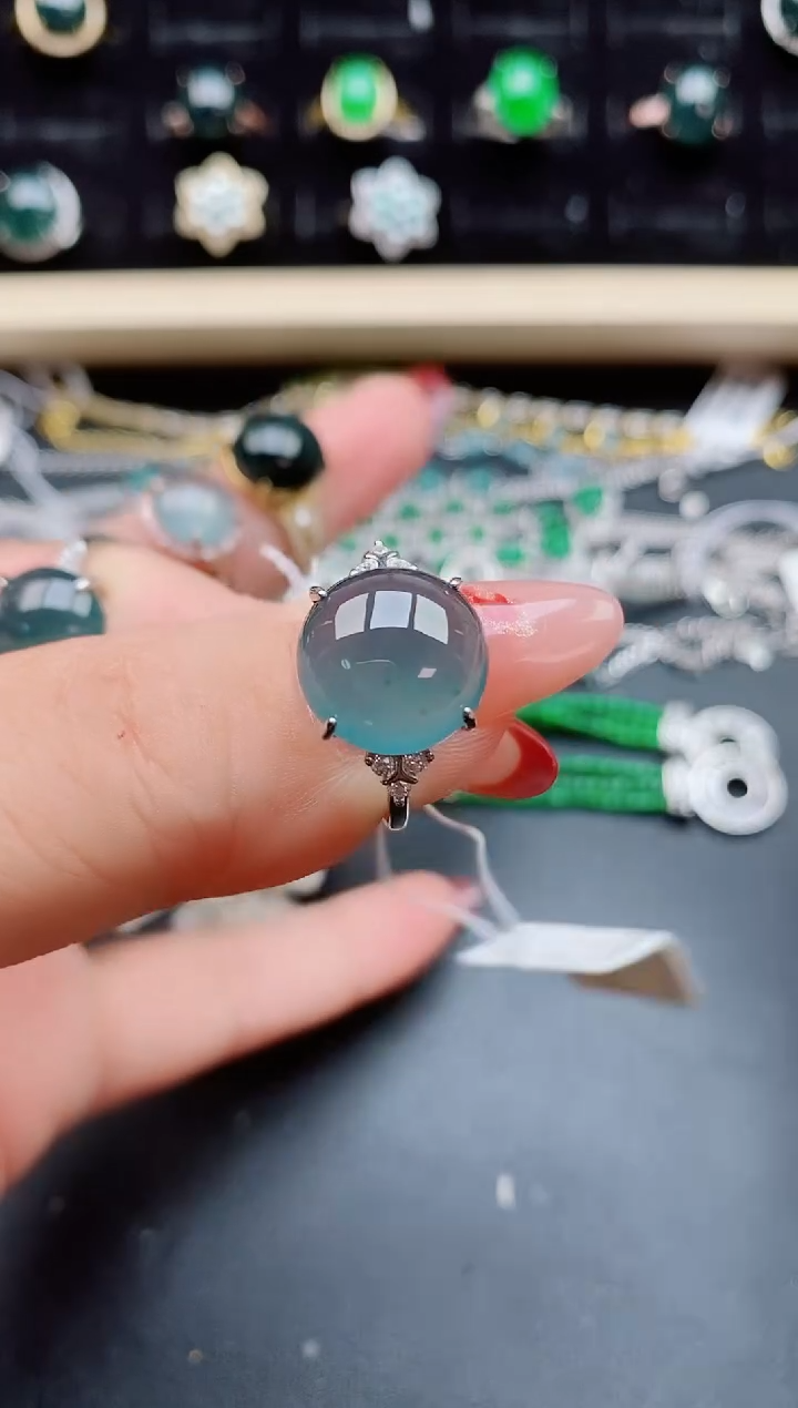 【闪购商品】翡翠戒指银S925镶嵌321321