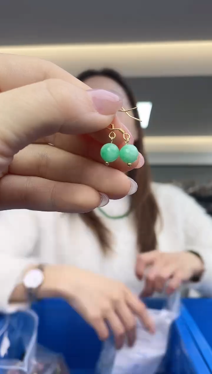 【闪购商品】翡翠耳饰银S925镶嵌（多样性发一件）