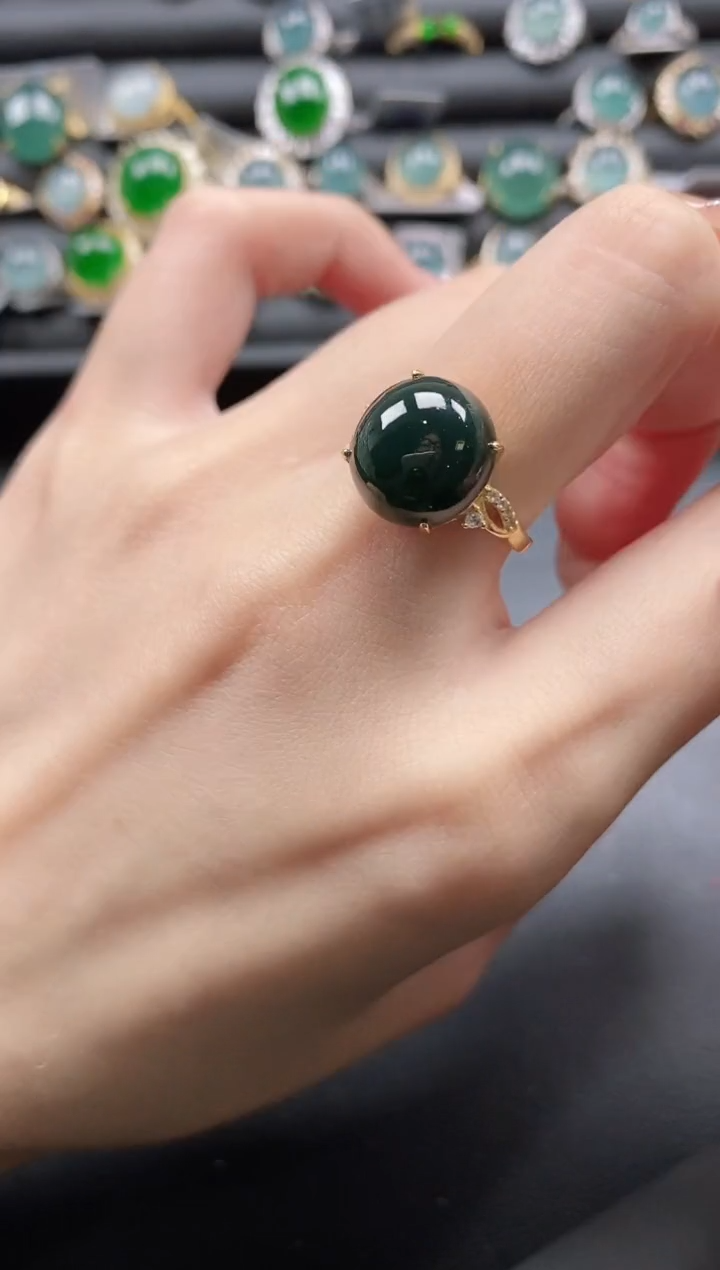 【闪购商品】翡翠戒指银S925镶嵌1111