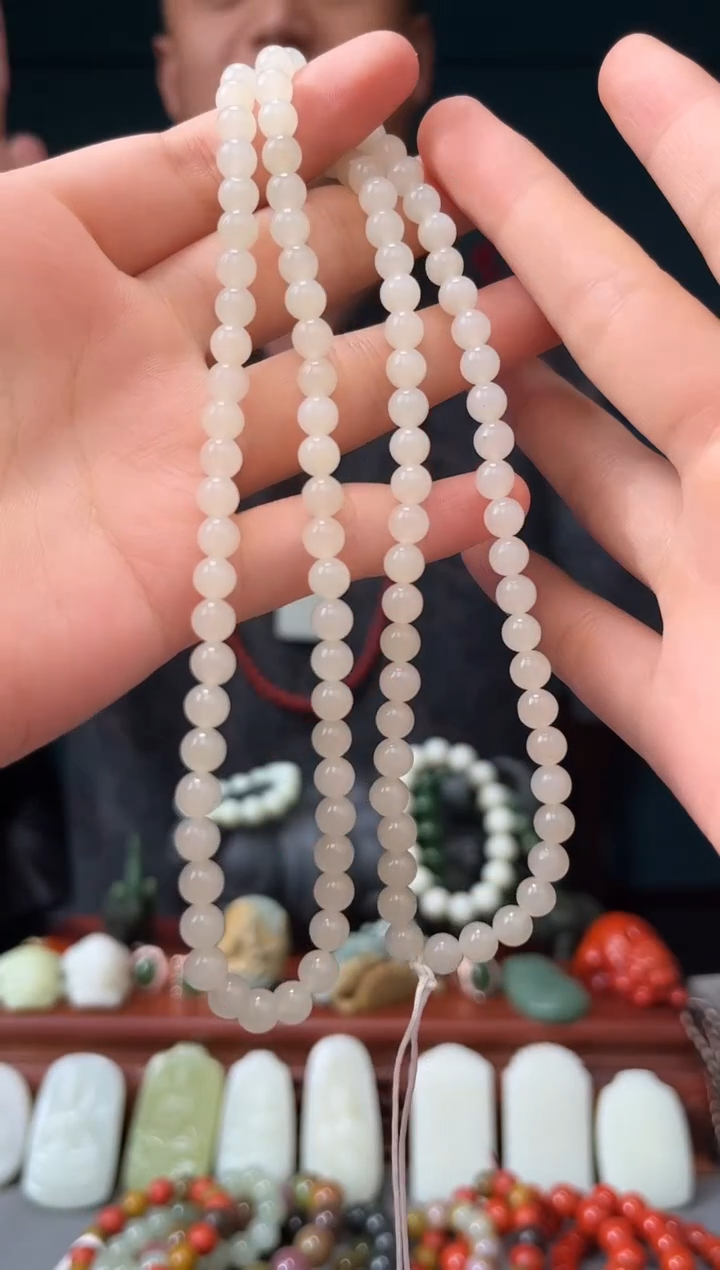 和田玉未镶嵌颈饰长链5+