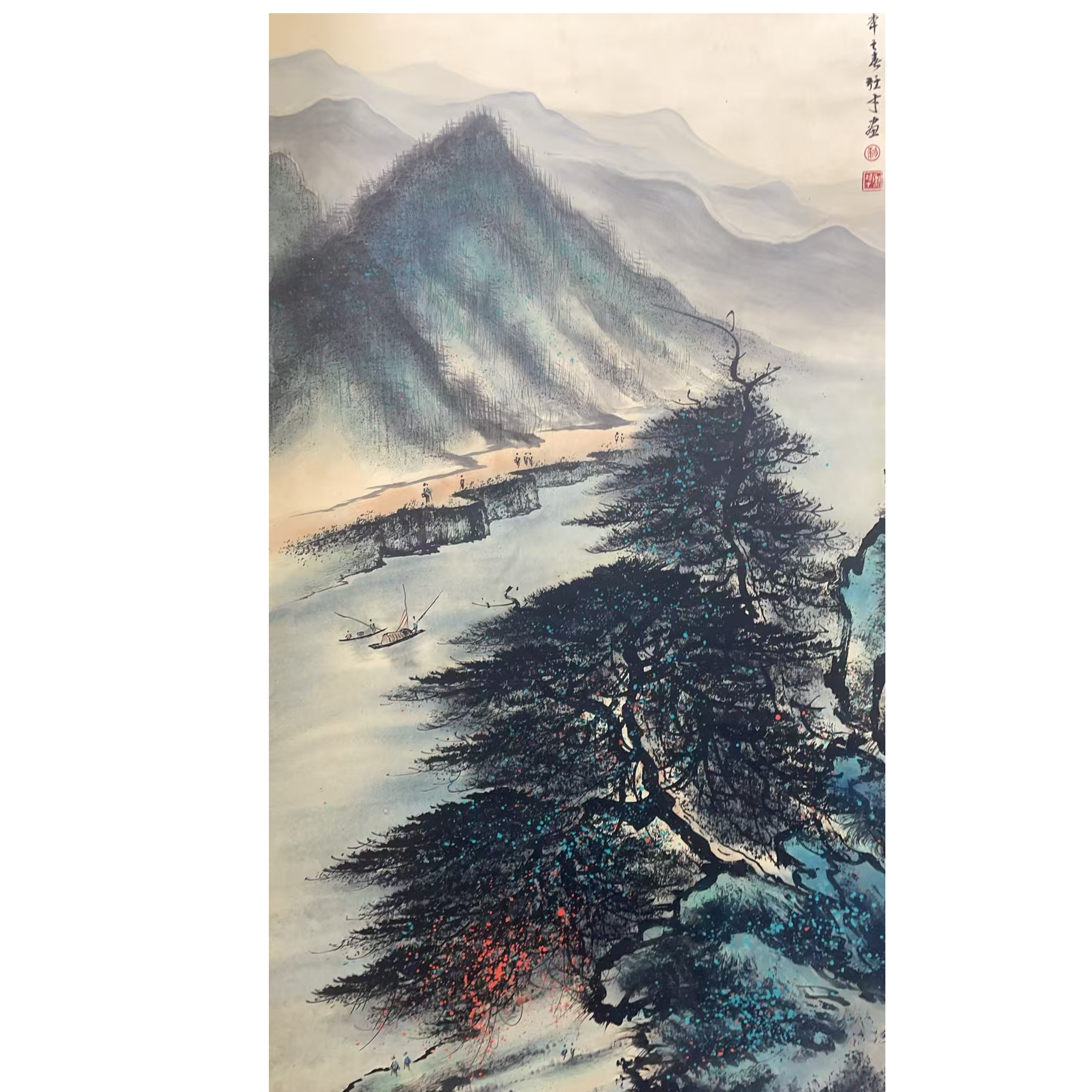 黎雄才 款 绘画山水立轴137*68平尺8.2