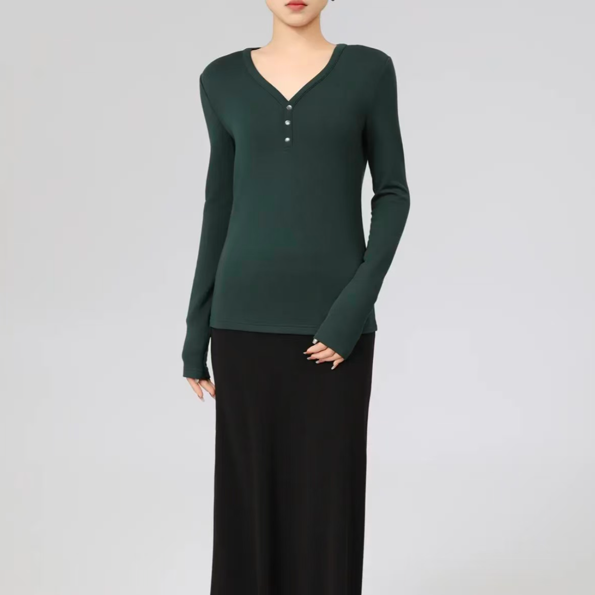 GIRDEAR/哥弟新款冬季保暖打底衣休闲百搭简洁舒适T恤女1300948