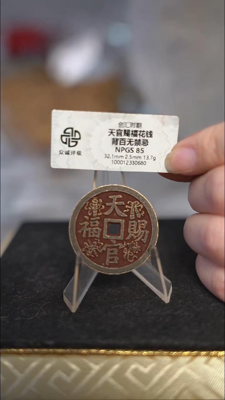 编号407百无禁忌背天官赐福花钱（配脖挂）