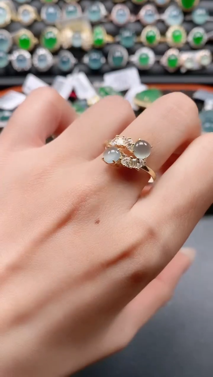 银S925镶嵌戒指翡翠1111