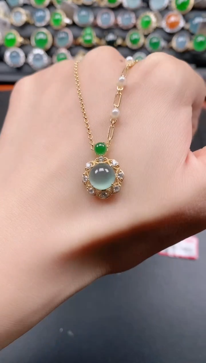 银S925镶嵌戒指翡翠11