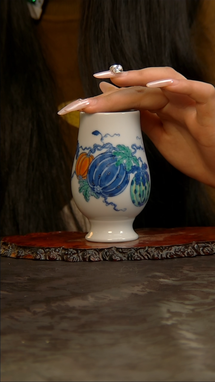 【闪购商品】青花手绘西瓜主人杯