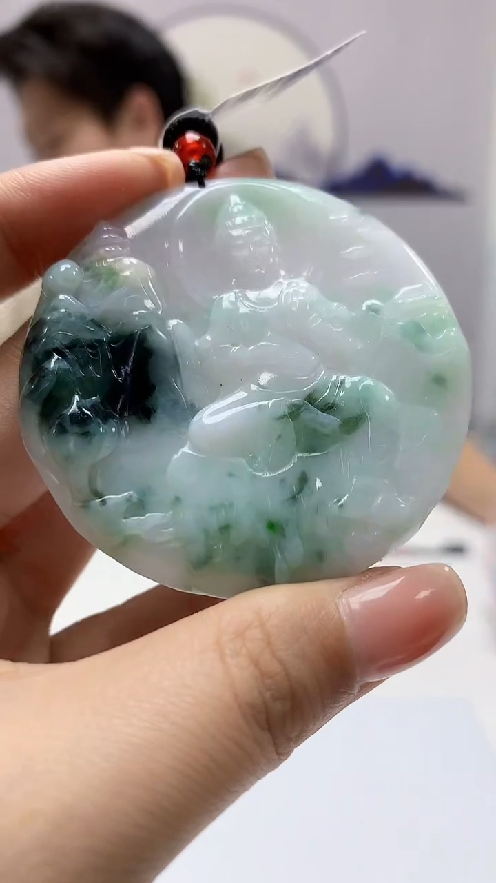 【闪购商品】定制翡翠未镶嵌1502ms-毛货挂件169