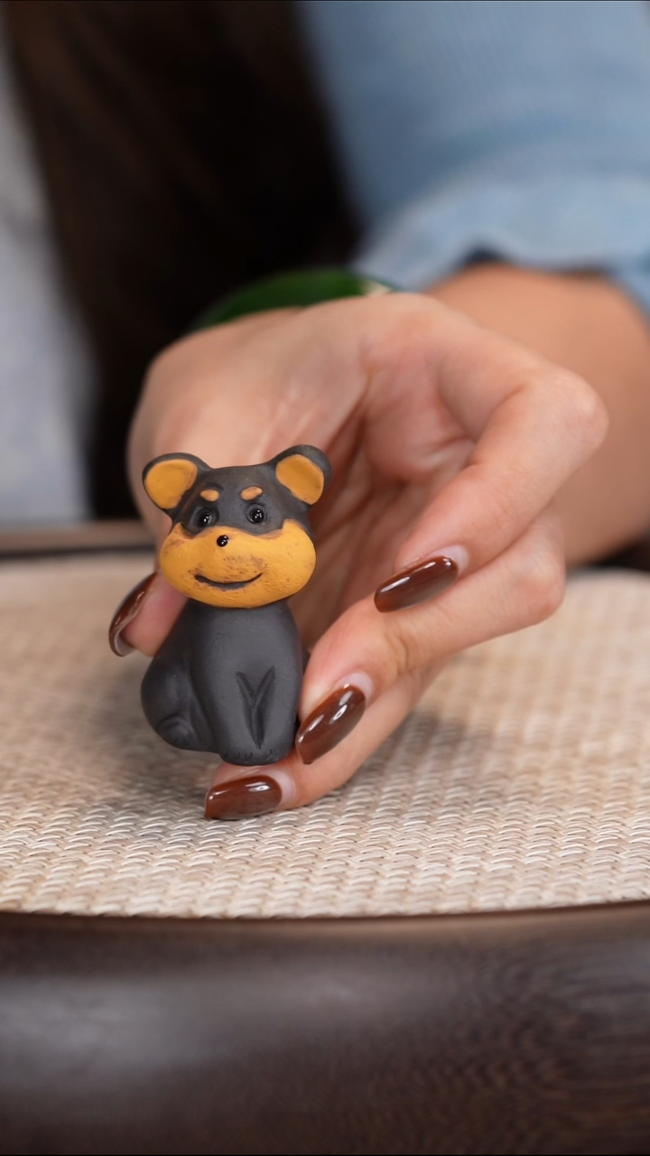 紫砂茶具黑泥小狗