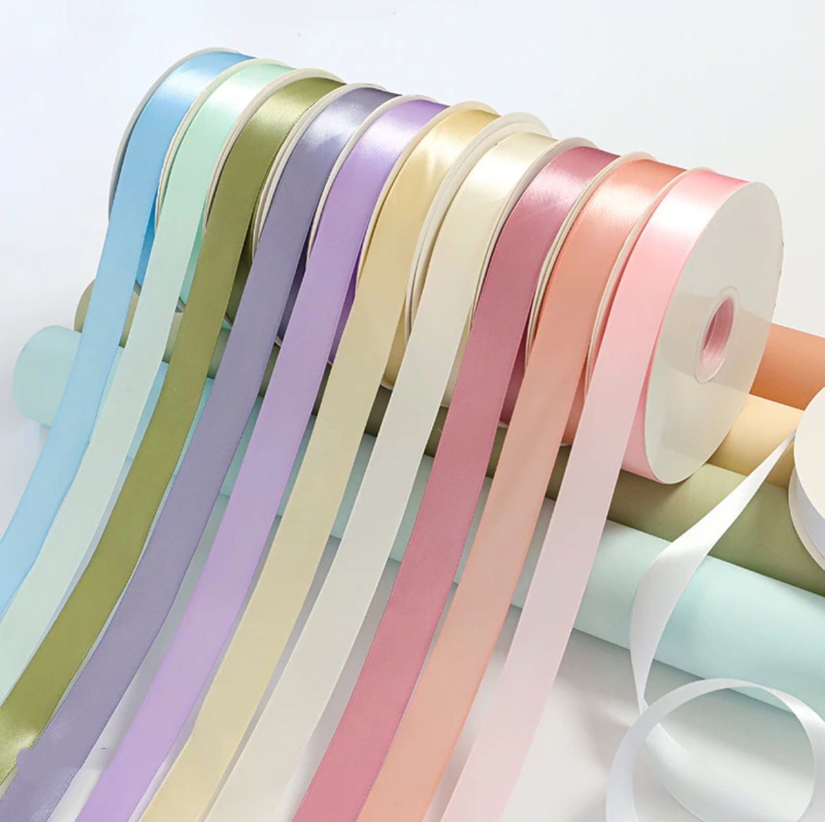 【1帮1】2.5CM85码纯色丝带大盘纯色丝带花店花艺diy批发