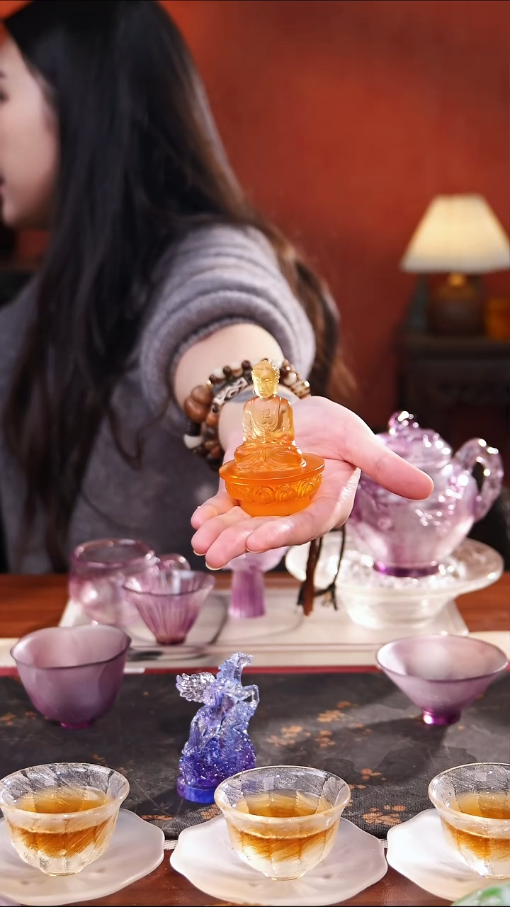 手工艺品琉璃琥珀药师