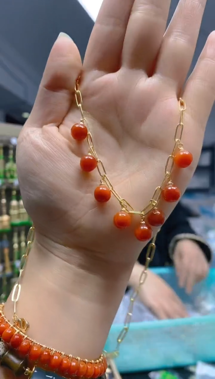 【闪购商品】翡翠耳饰合金0431翡翠锁骨链