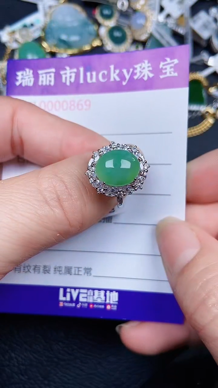 颈饰银S925镶嵌翡翠0869