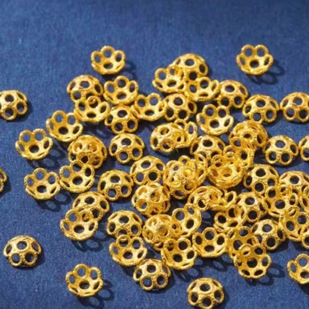 【质检发货】18K金花丝莲花配件（1单为1个）