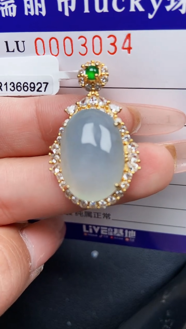 【闪购商品】翡翠颈饰银S925镶嵌3034