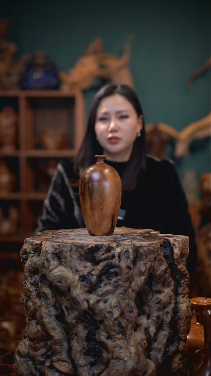 【闪购商品】枣木雷击枣木梅瓶