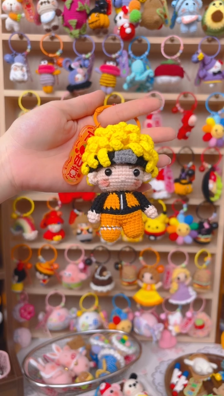 纯手工制作毛线钩织成品鸣人