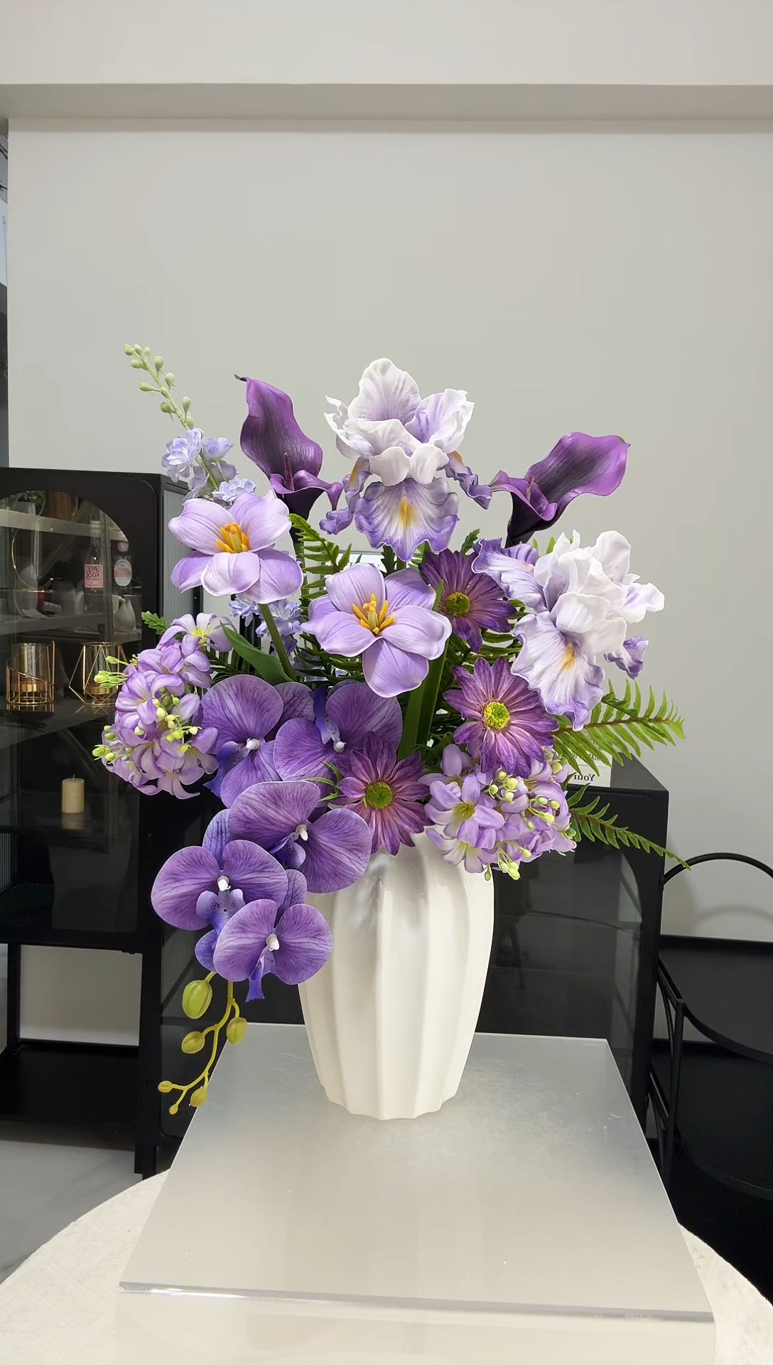 紫色花束＋白色陶瓷瓶    一整套福利价