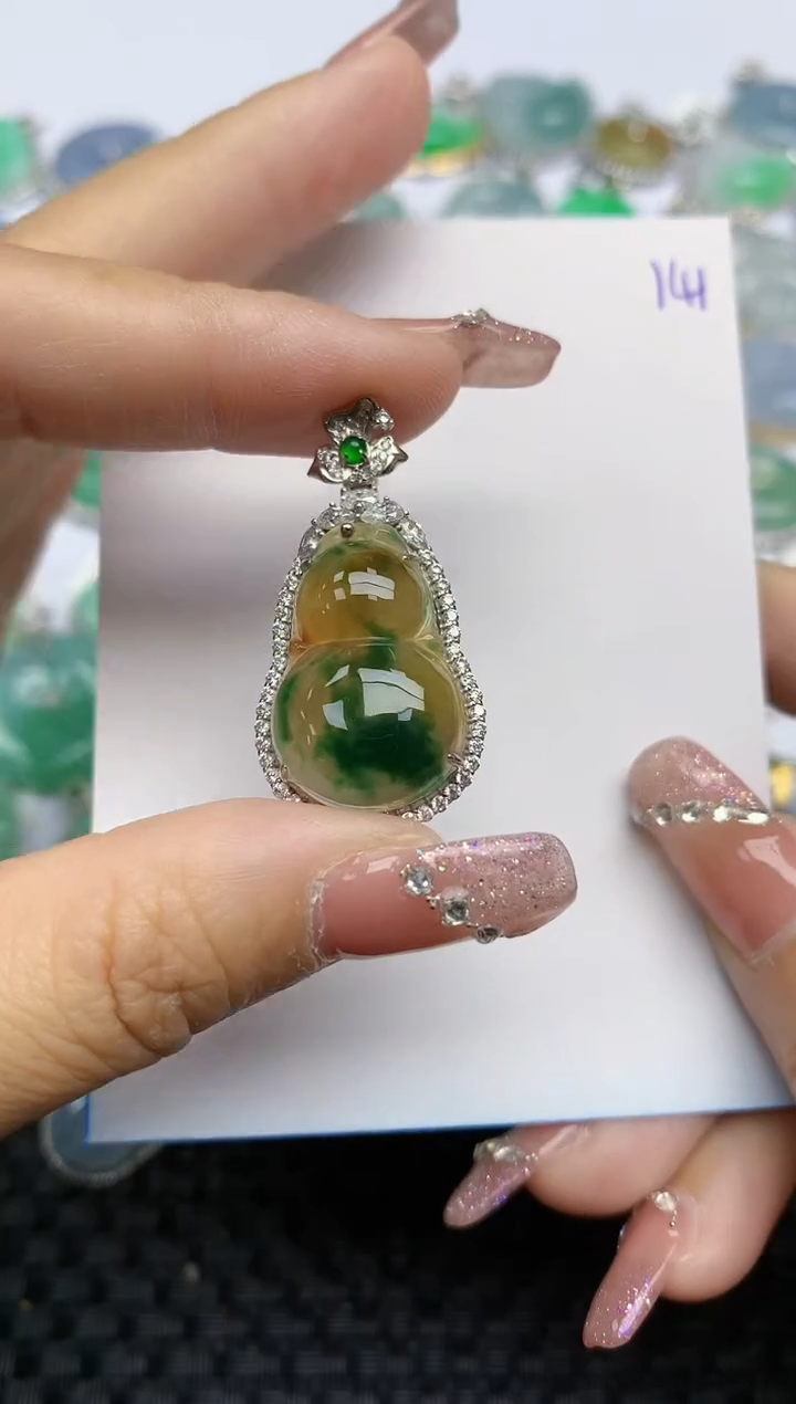 【闪购商品】翡翠颈饰18K金镶嵌天然A货翡翠 141