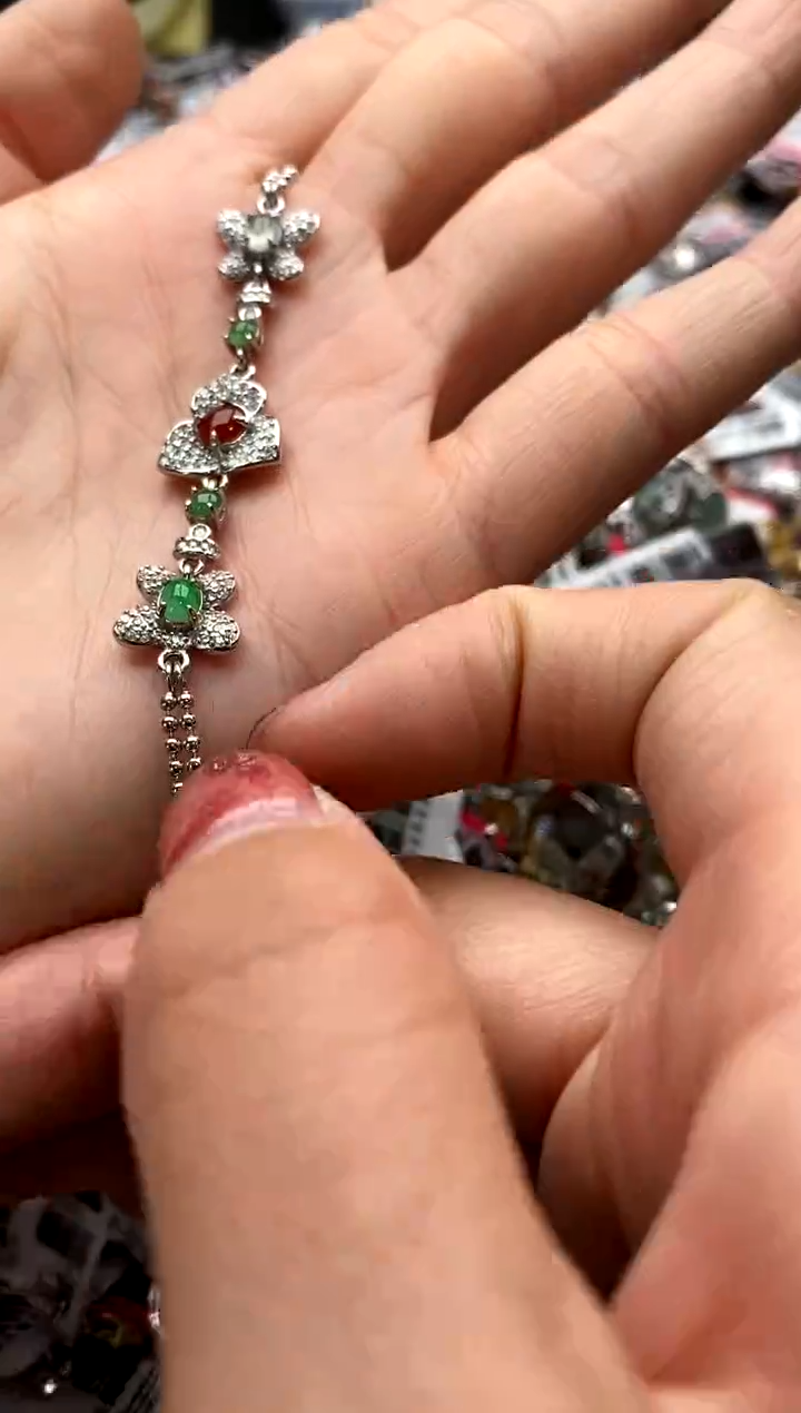 【闪购商品】翡翠戒指银S925镶嵌666666666     2