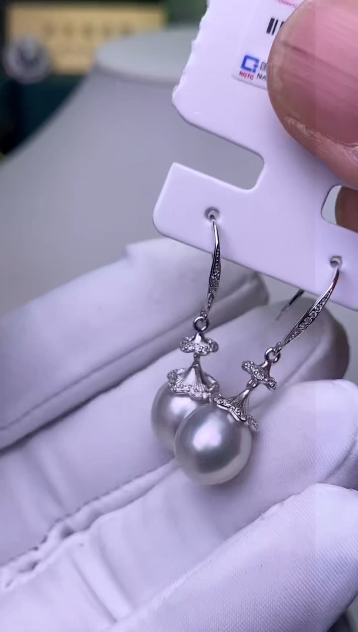 【闪购商品】海水珍珠耳饰银S925镶嵌1