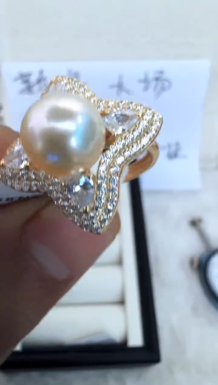 【闪购商品】海水珍珠戒指银S925镶嵌戒指