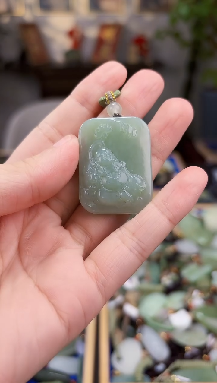 和田玉未镶嵌挂件拍一发一