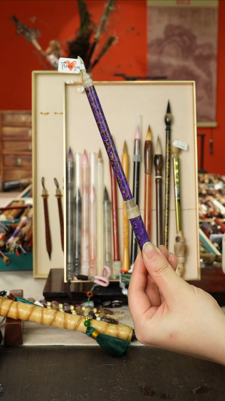 376号闪孤品高货毛笔链接 清水试笔 蘸墨不退