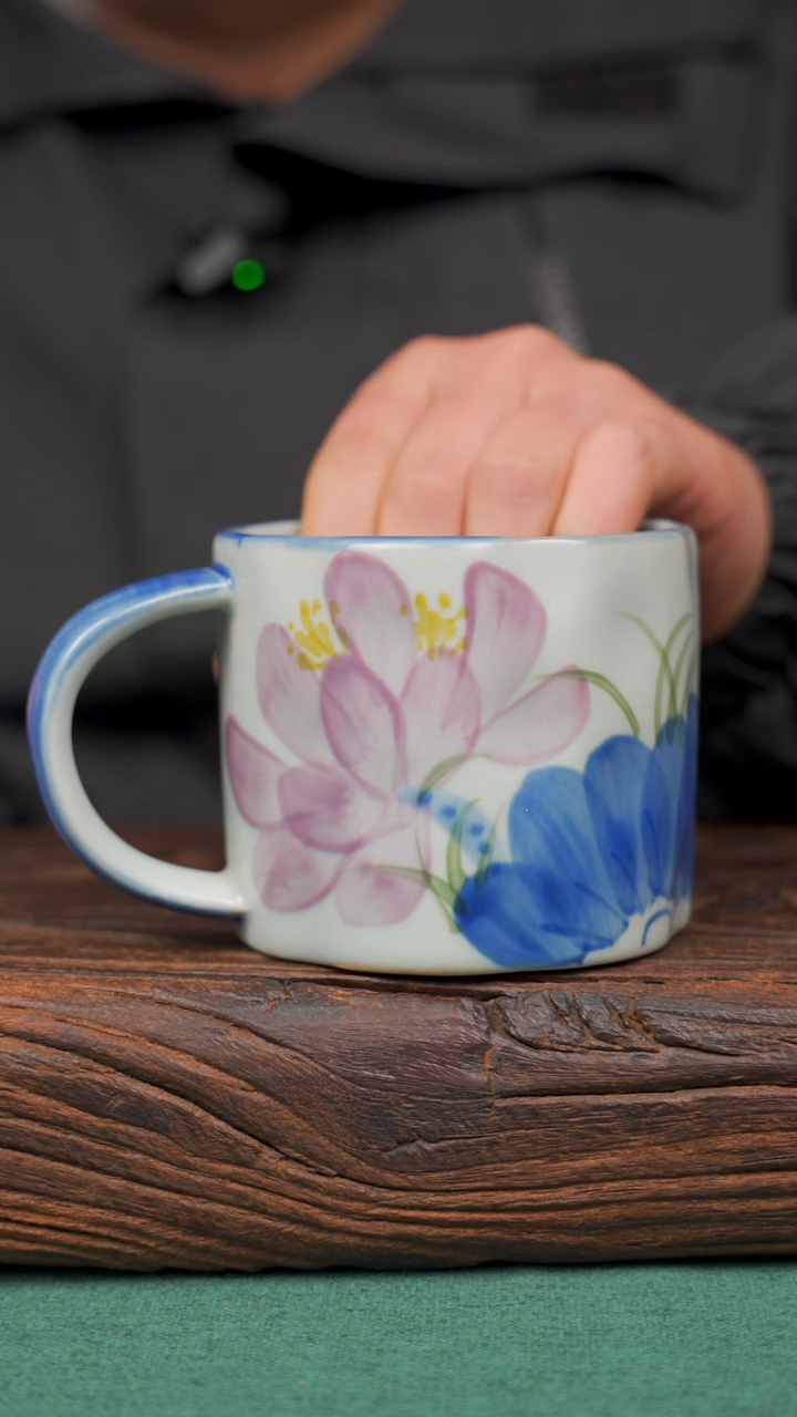 【闪购商品】瓷片66景德镇杯釉下手工手绘瓷器