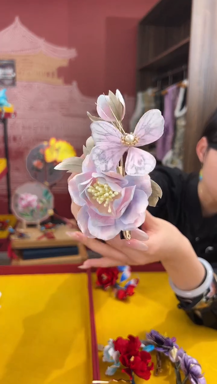 【闪购商品】刺绣非遗绒花（发饰）