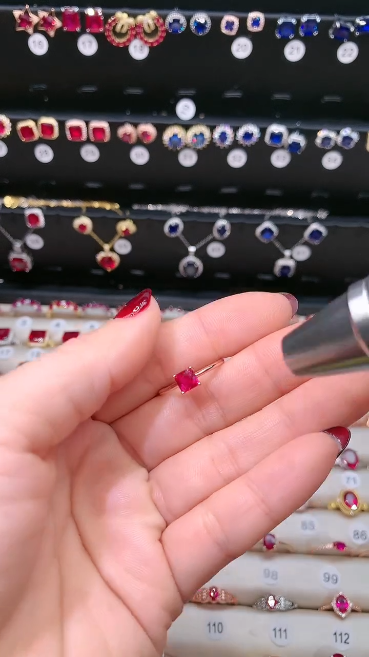 【闪购商品】红宝石戒指银S925镶嵌6玫瑰金