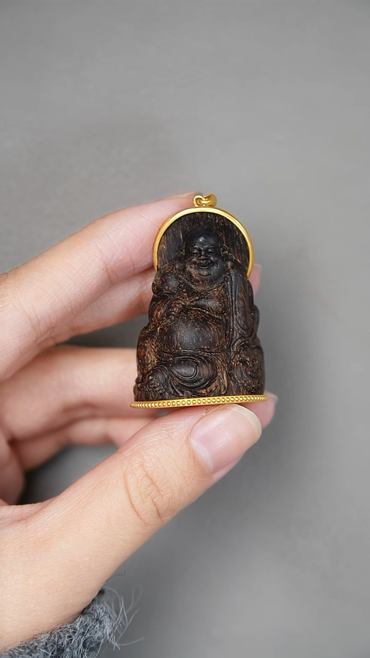 【闪购商品】沉香吊坠13.8g正区芽庄黑棋老料 弥勒挂坠