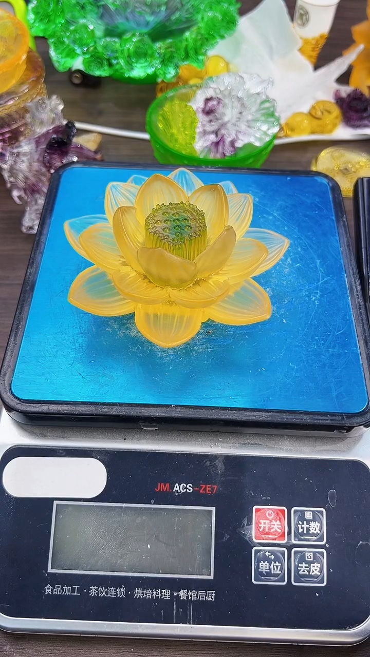 手工艺品琉璃古法琉璃莲花 摆件