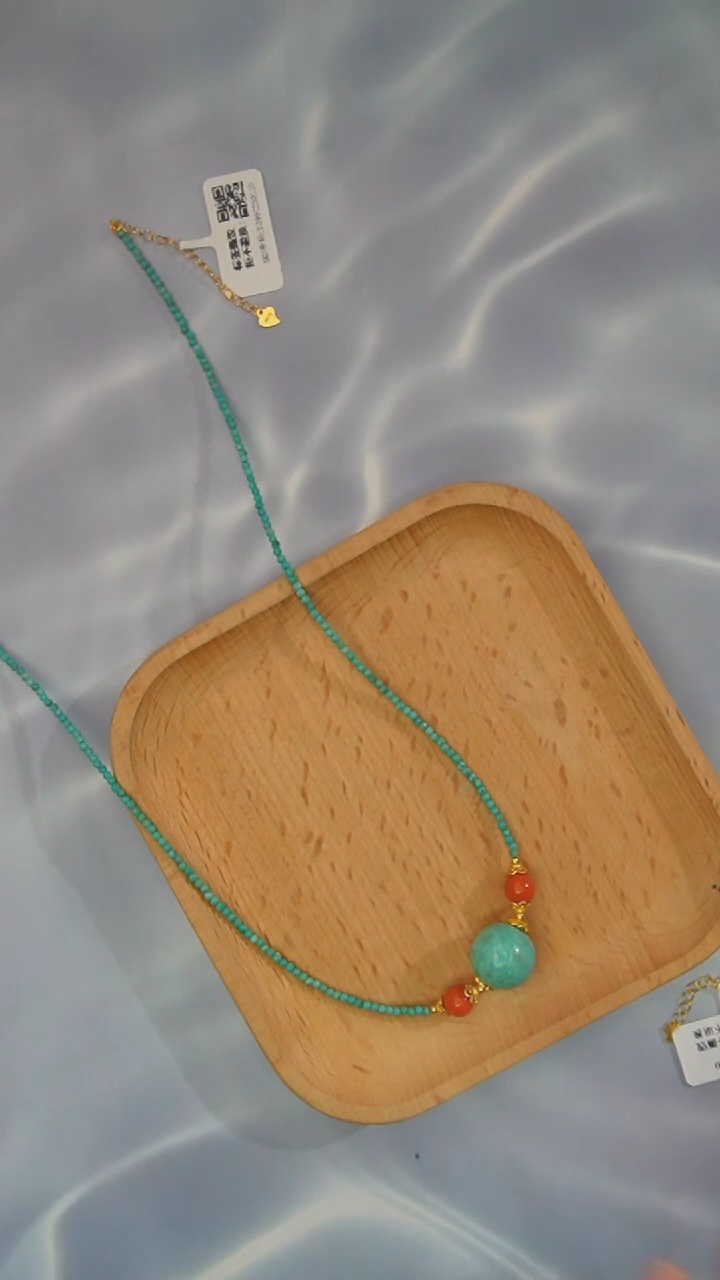 【闪购商品】绿松石项链银S925镶嵌发货一件